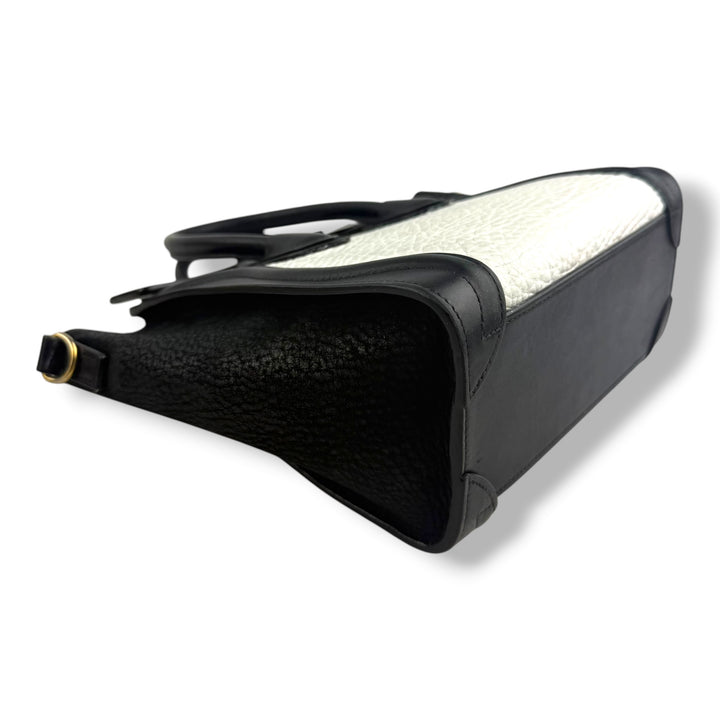 Celine Black White Nano Luggage Handbag
