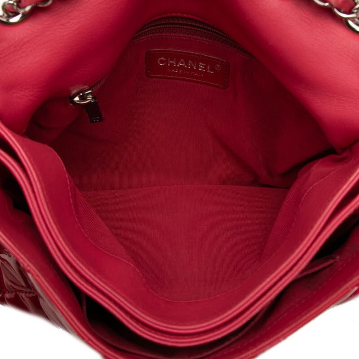 Chanel Medium Red Patent Classic Flap Patent Handbag