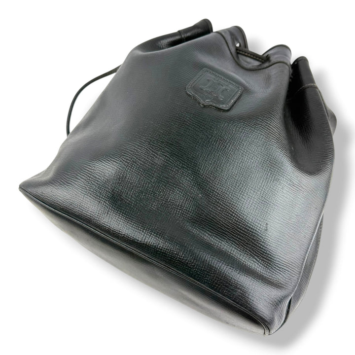 Celine Black Leather Drawstring Bucket Handbag