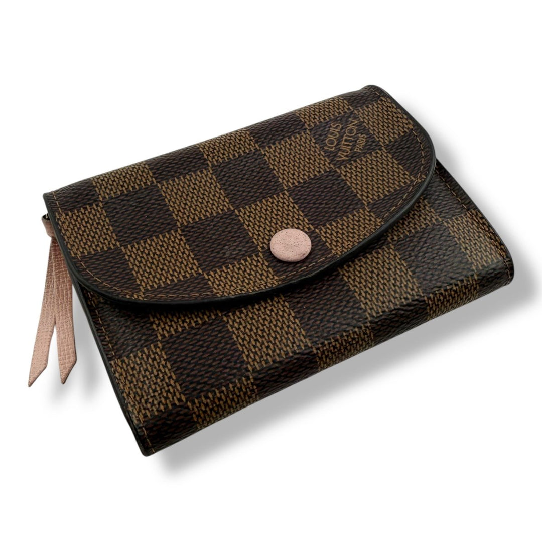 Damier Ebene Rosalie Coin Purse Rose Ballerine - Lux Central
