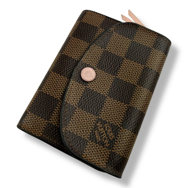 Damier Ebene Rosalie Coin Purse Rose Ballerine - Lux Central