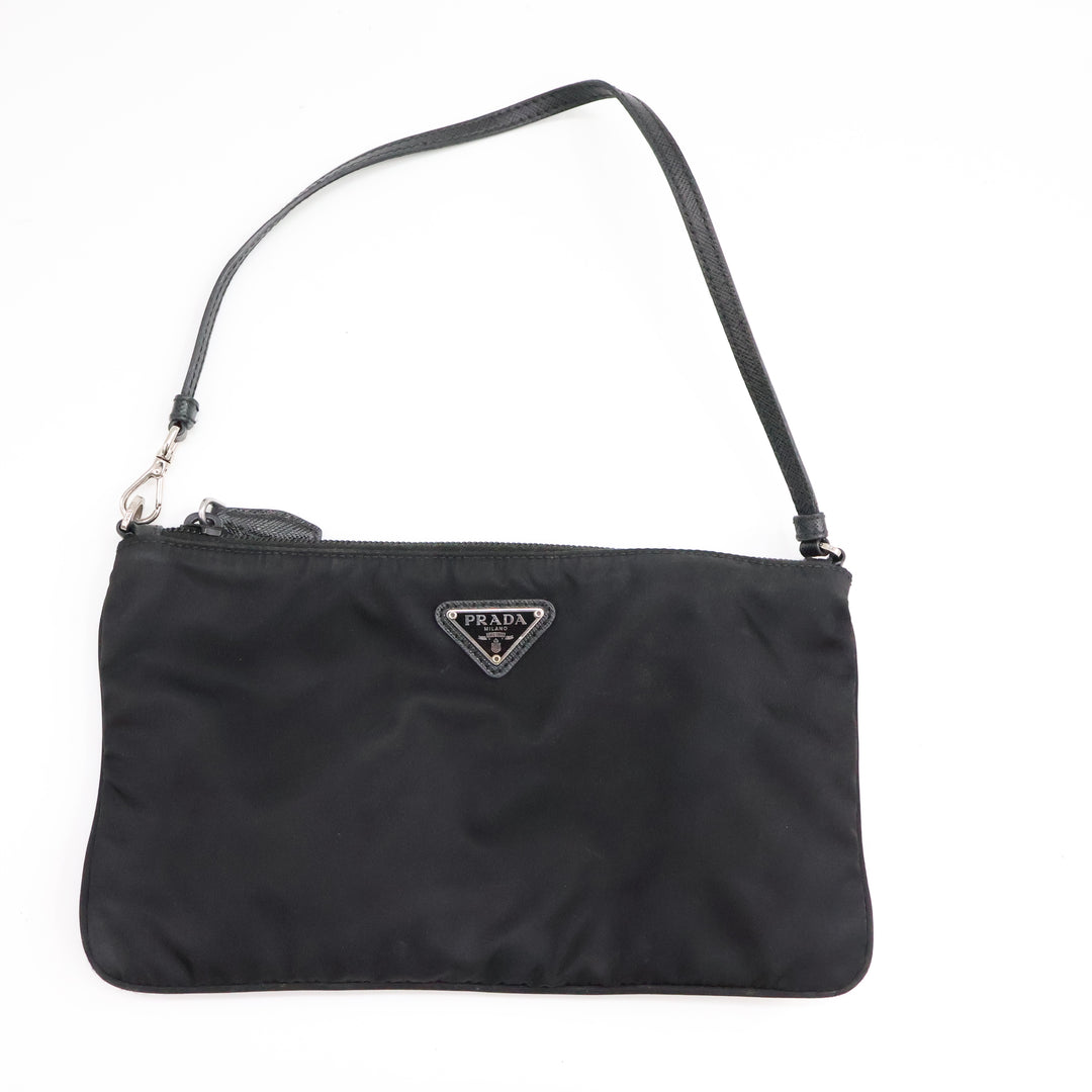 Prada Black Nylon Pochette Handbag