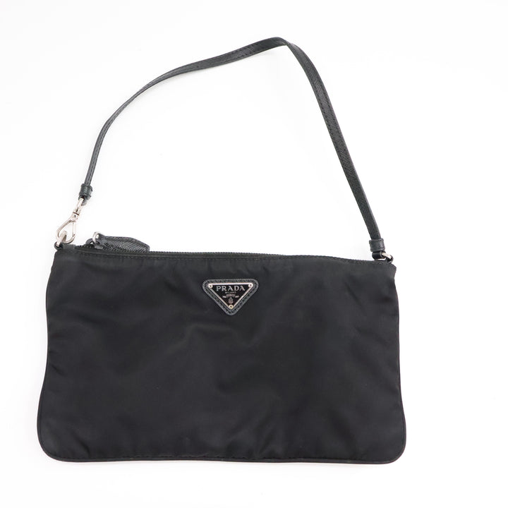 Prada Black Nylon Pochette Handbag