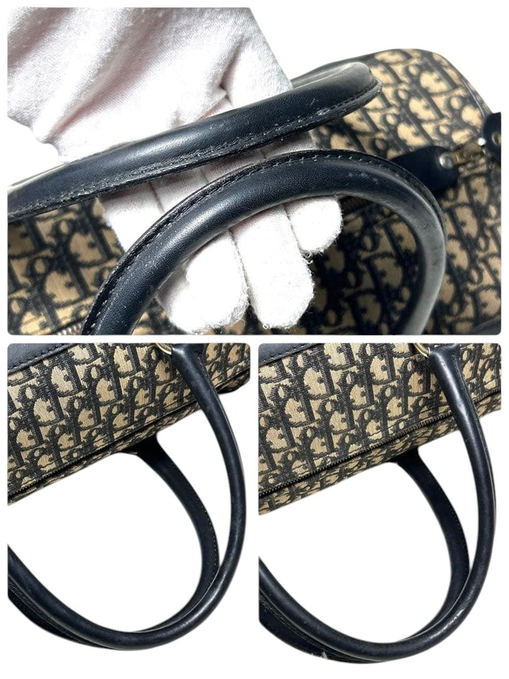 Christian Dior Boston Monogram Oblique Beige/Navy Handbag