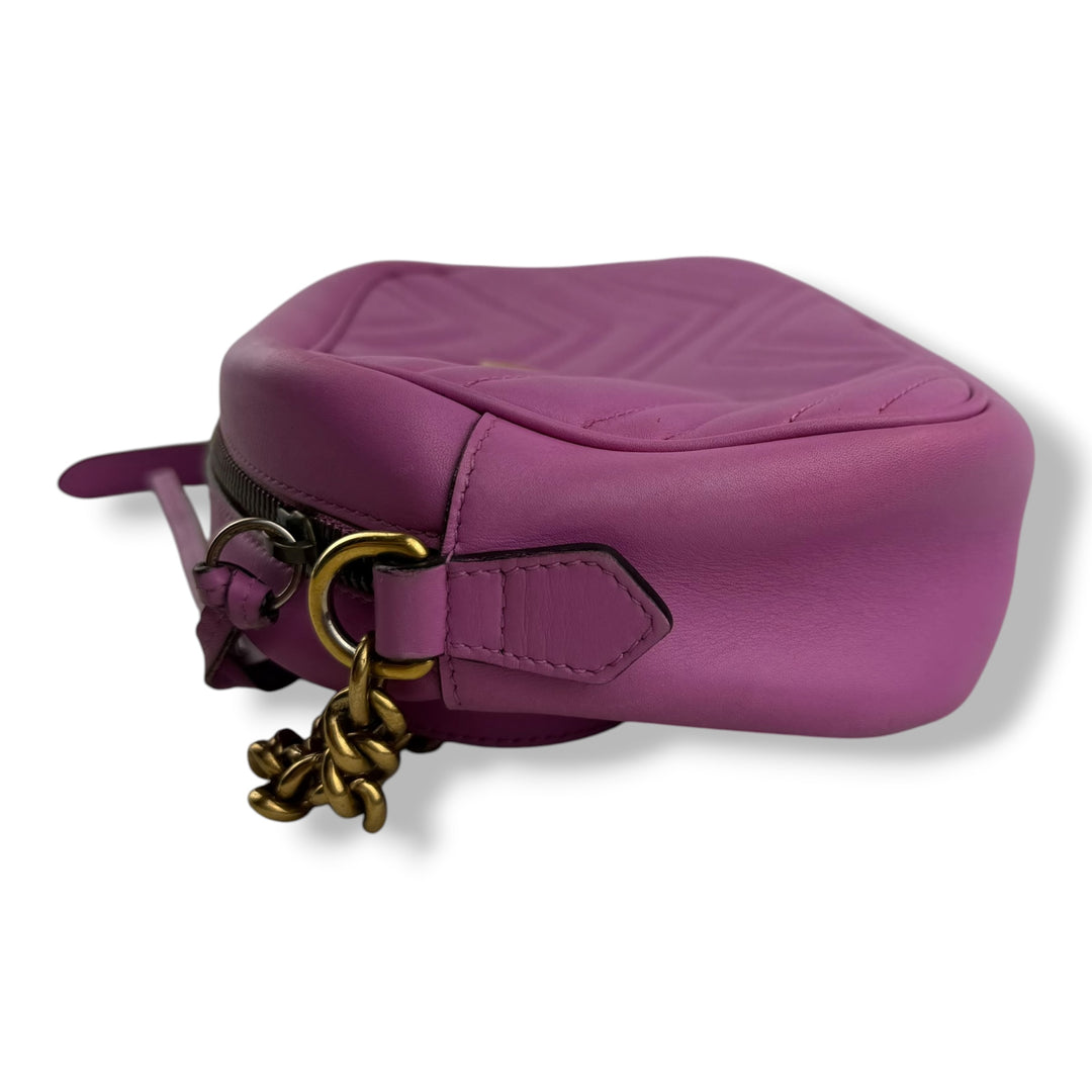Gucci GG Marmont Purple Leather Small Handbag