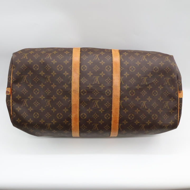 Louis Vuitton Bandouliere Vintage Brown Monogram 55 Keepall Duffle Bag