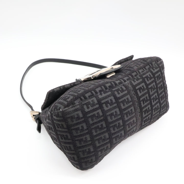 Fendi FF Zucca Mamma Baguette Black Shoulder Handbag