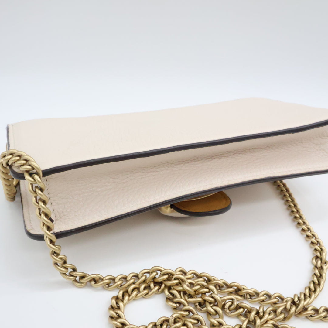 Coach Tabby Wallet On Chain Cream Leather Handbag