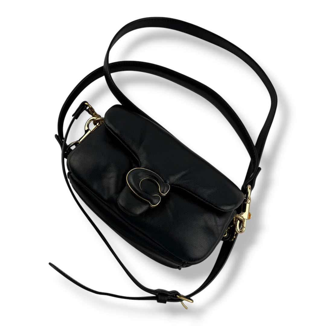 Coach Pillow Tabby 18 Black Leather Handbag