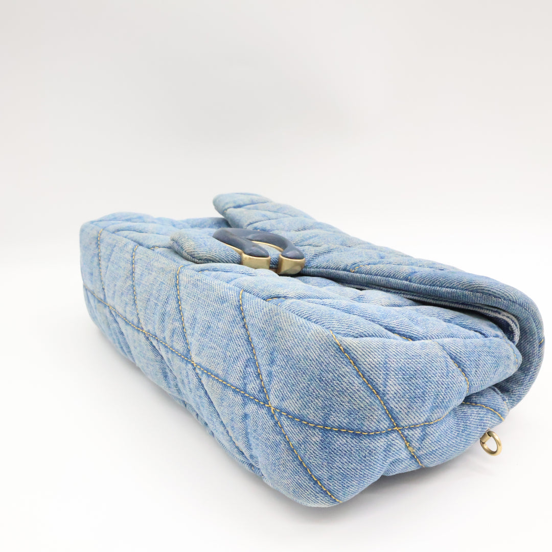 Coach Pillow Quilted Tabby 26 Denim Shoulder Handbag