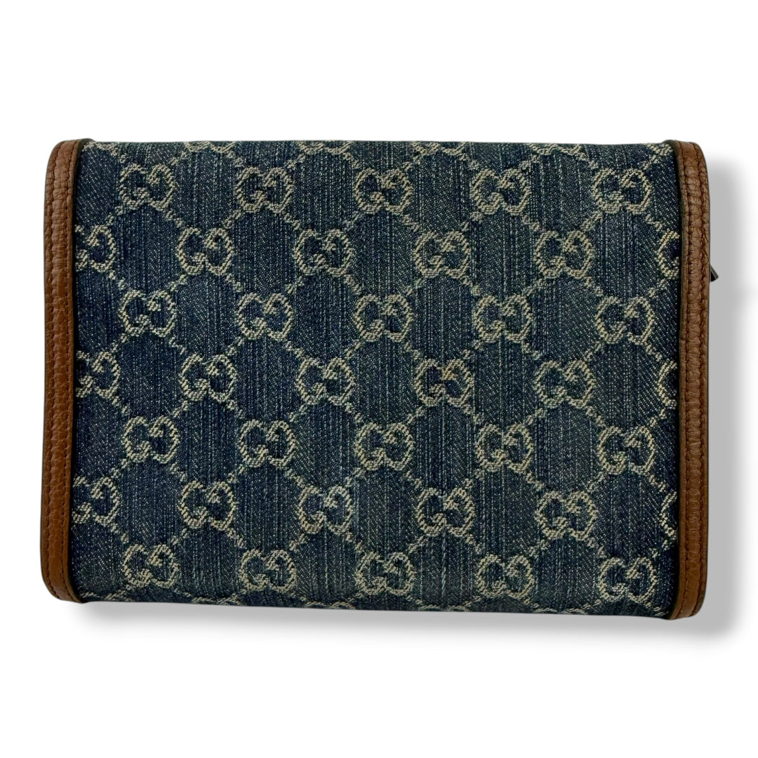 Gucci GG Denim Dionysus Wallet On Chain Handbag