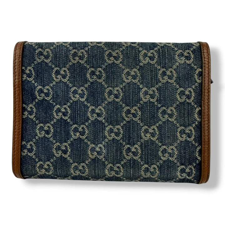 Gucci GG Denim Dionysus Wallet On Chain Handbag