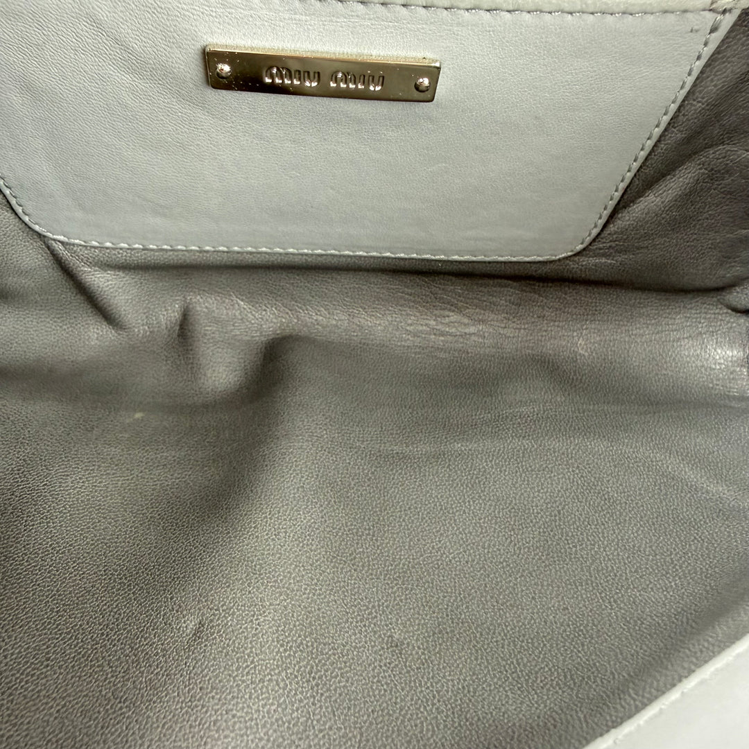 Miu Miu Grey Matelasse Nappa Leather Shoulder Handbag