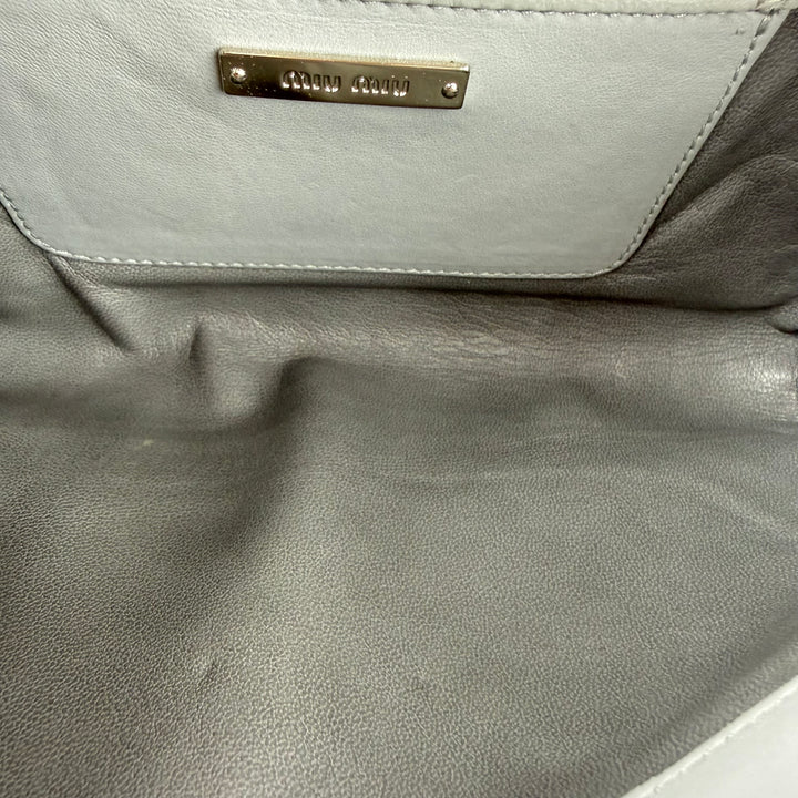 Miu Miu Grey Matelasse Nappa Leather Shoulder Handbag