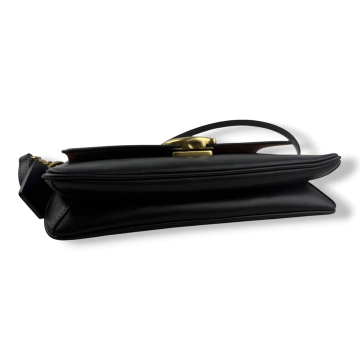 Coach Jet Black Grained Leather Handbag