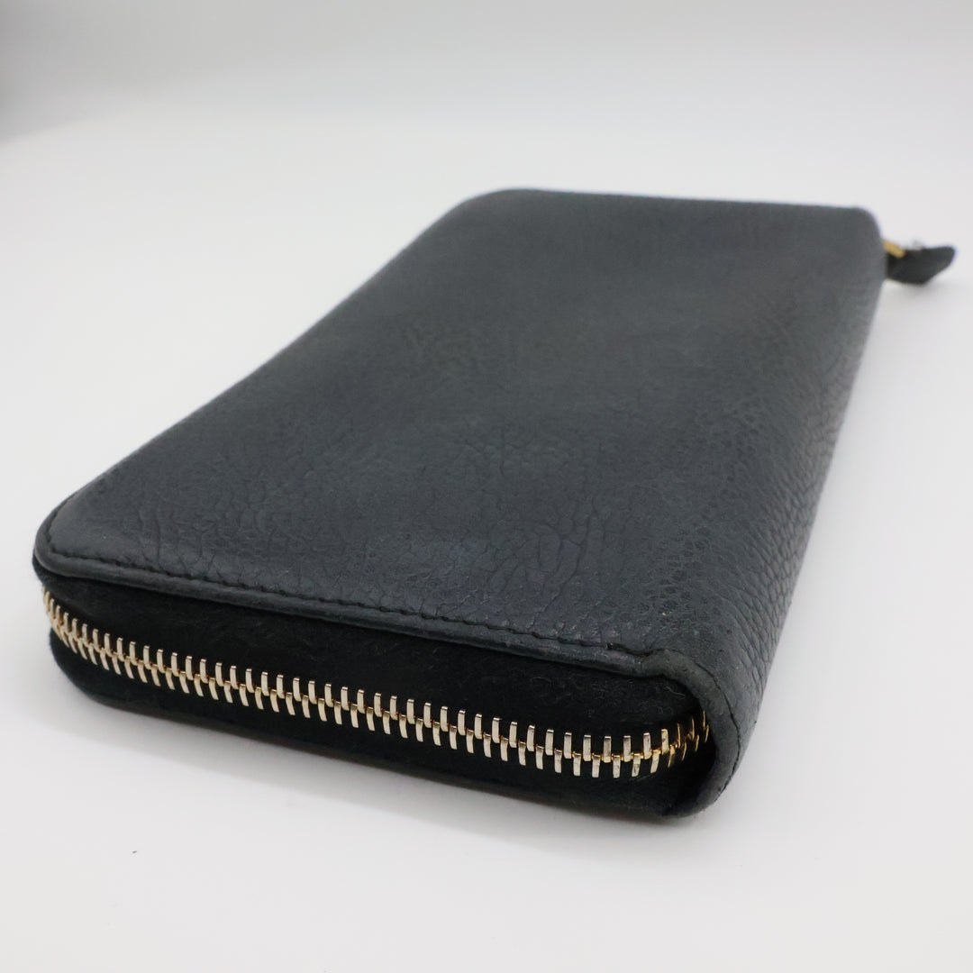 Prada Black Saffiano Leather Long Zippy Wallet
