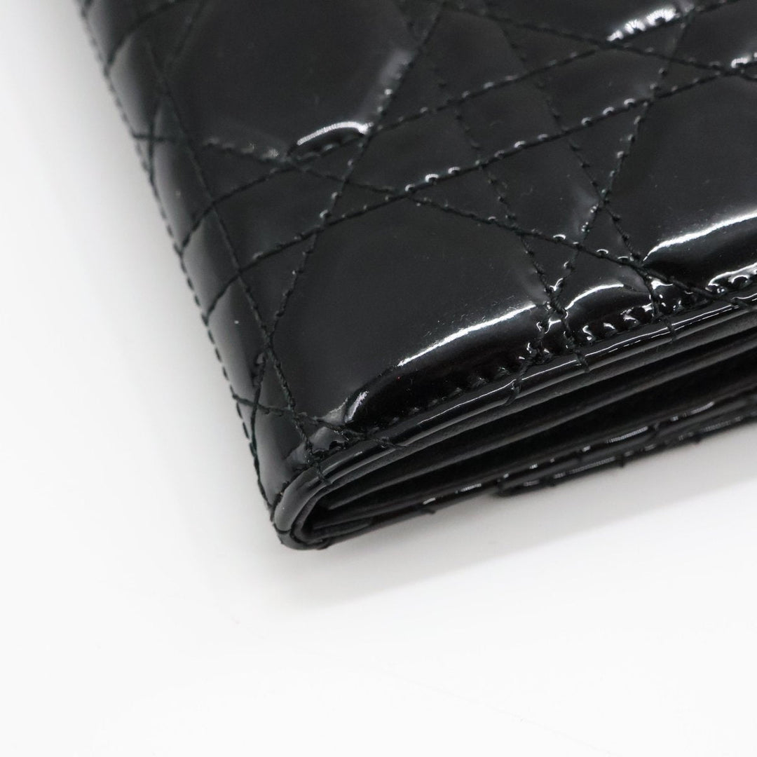 Dior Lady Dior Black Patent Wallet on Chain Pochette Bag - Lux Central