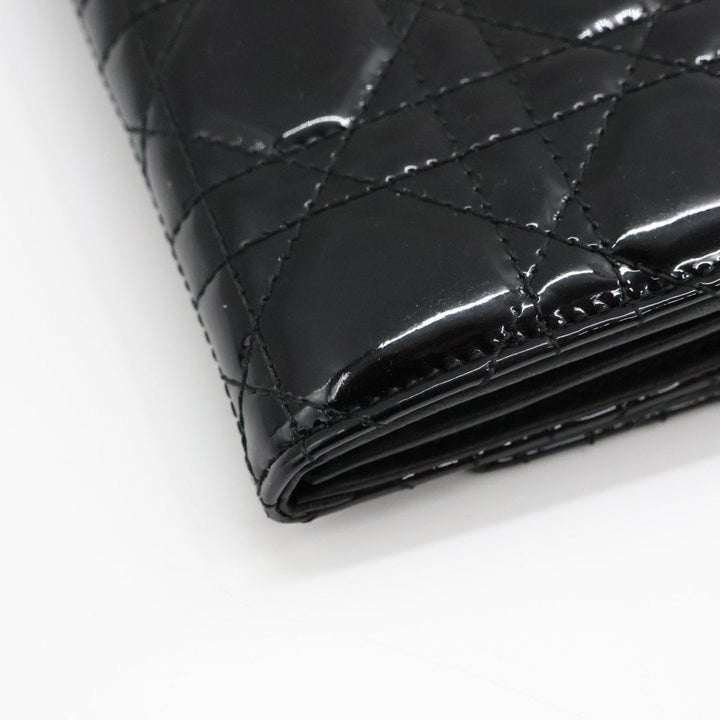 Dior Lady Dior Black Patent Wallet on Chain Pochette Bag - Lux Central