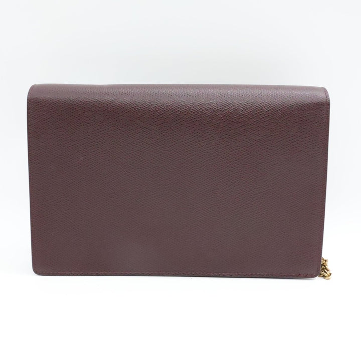 Dior Lady Dior Burgundy Wallet on Chain Pochette Bag - Lux Central