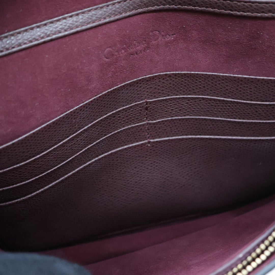 Dior Lady Dior Burgundy Wallet on Chain Pochette Bag - Lux Central