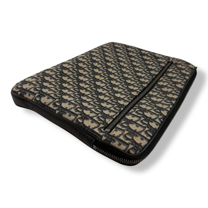 Dior Large Oblique Beige Jacquard Clutch Bag - Lux Central