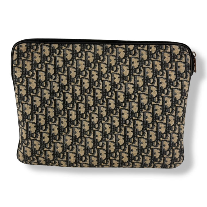 Dior Large Oblique Beige Jacquard Clutch Bag - Lux Central