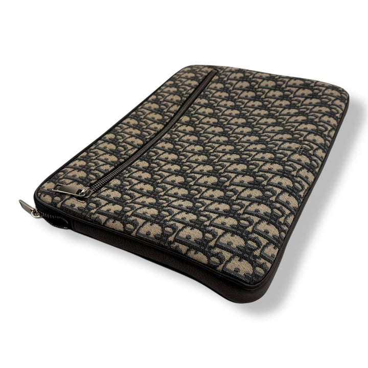 Dior Large Oblique Beige Jacquard Clutch Bag - Lux Central