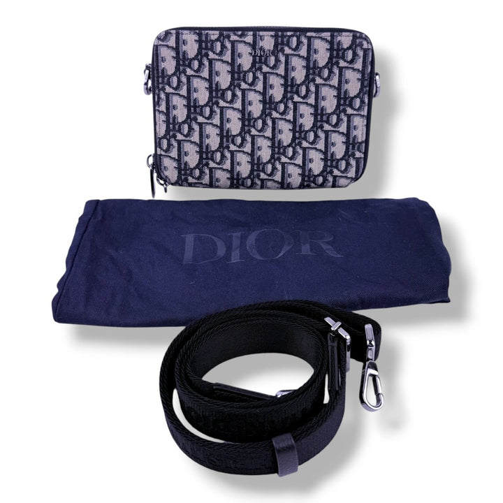 Dior Oblique Beige Pouch Crossbody Messenger Bag - Lux Central