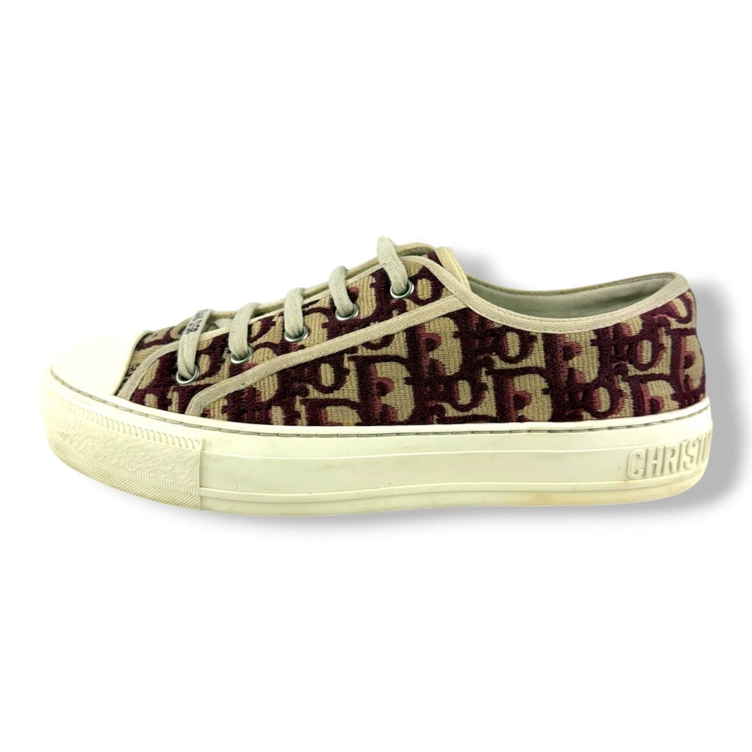 Dior Walk 'N' Dior Burgundy Oblique Sneakers UK 5 / EU 38 - Lux Central