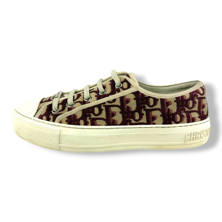 Dior Walk 'N' Dior Burgundy Oblique Sneakers UK 5 / EU 38 - Lux Central