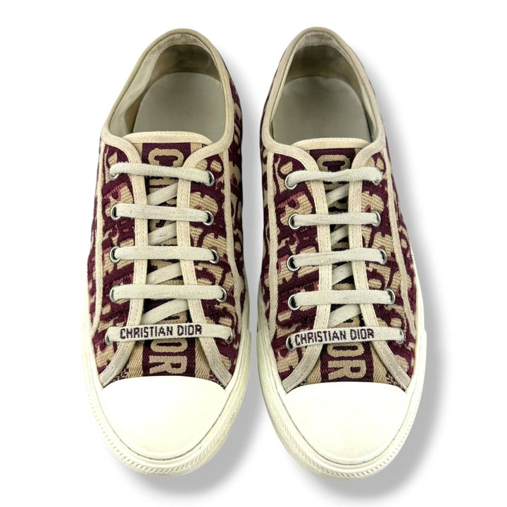 Dior Walk 'N' Dior Burgundy Oblique Sneakers UK 5 / EU 38 - Lux Central