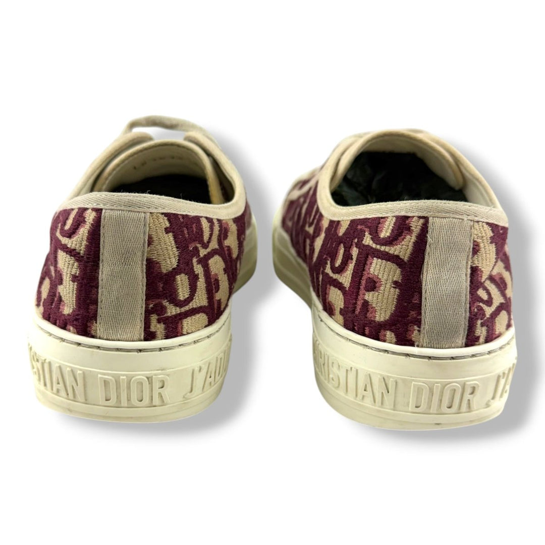 Dior Walk 'N' Dior Burgundy Oblique Sneakers UK 5 / EU 38 - Lux Central