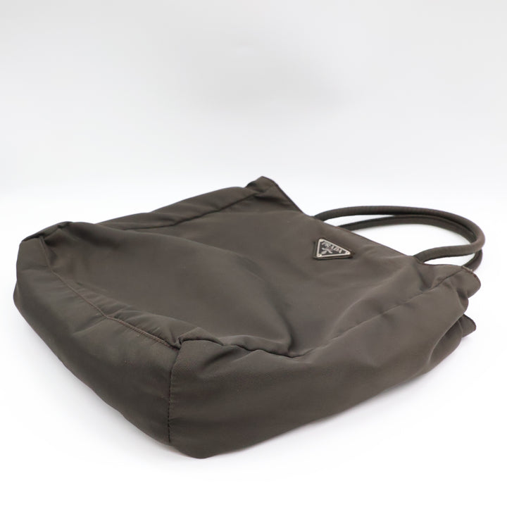 Prada Tessuto Dark Grey Nylon Top Handle Tote Handbag