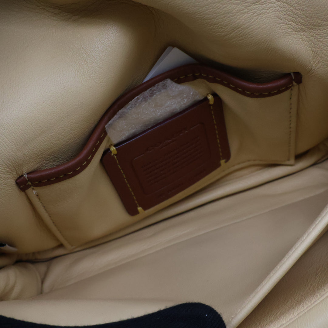 Coach Pillow Tabby 18 Beige Leather Handbag