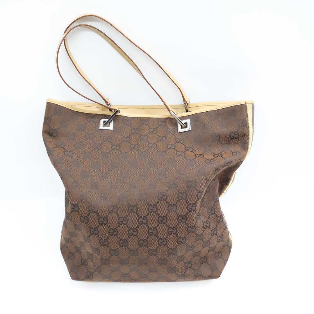 Gucci GG Brown/Beige Bucket Tote Handbag
