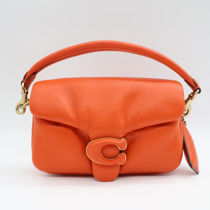 Coach Pillow Tabby 18 Orange Leather Handbag