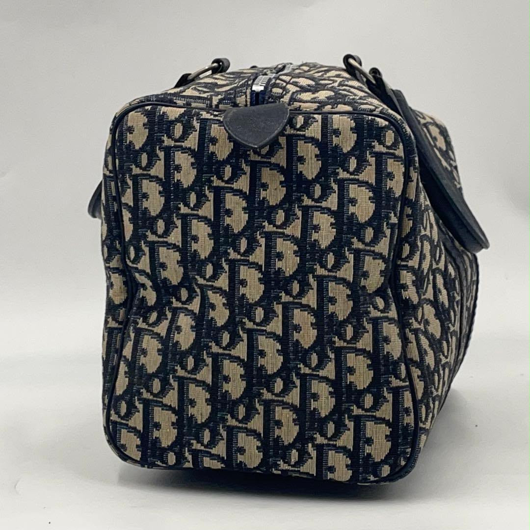 Christian Dior Boston 30 Monogram Oblique Beige/Navy Handbag