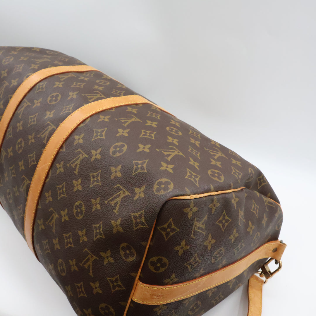 Louis Vuitton Bandouliere Vintage Brown Monogram 50 Keepall Duffle Bag