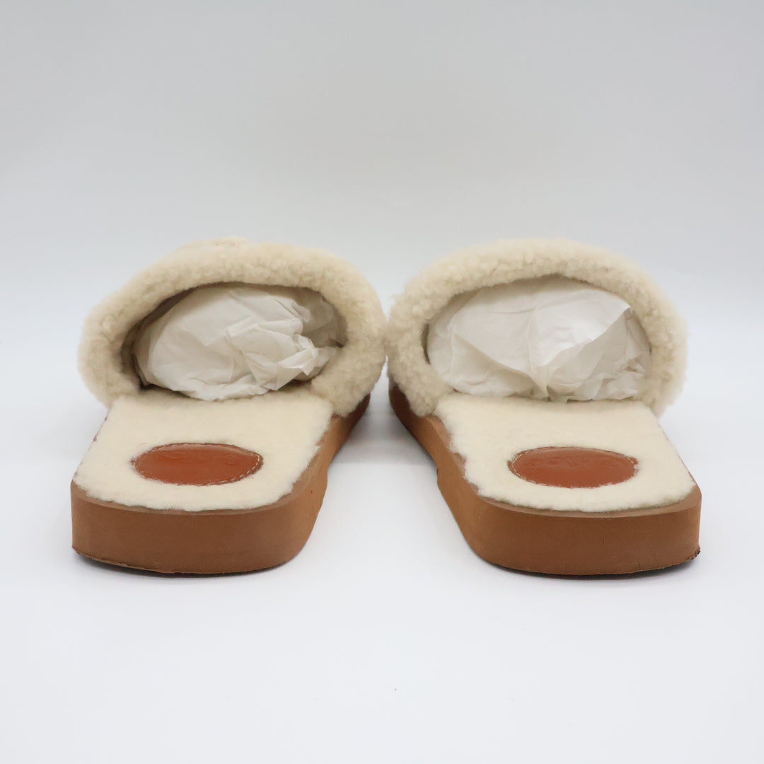Chloe Woody Logo-Tape Flat Sandals UK 5 / EU 38