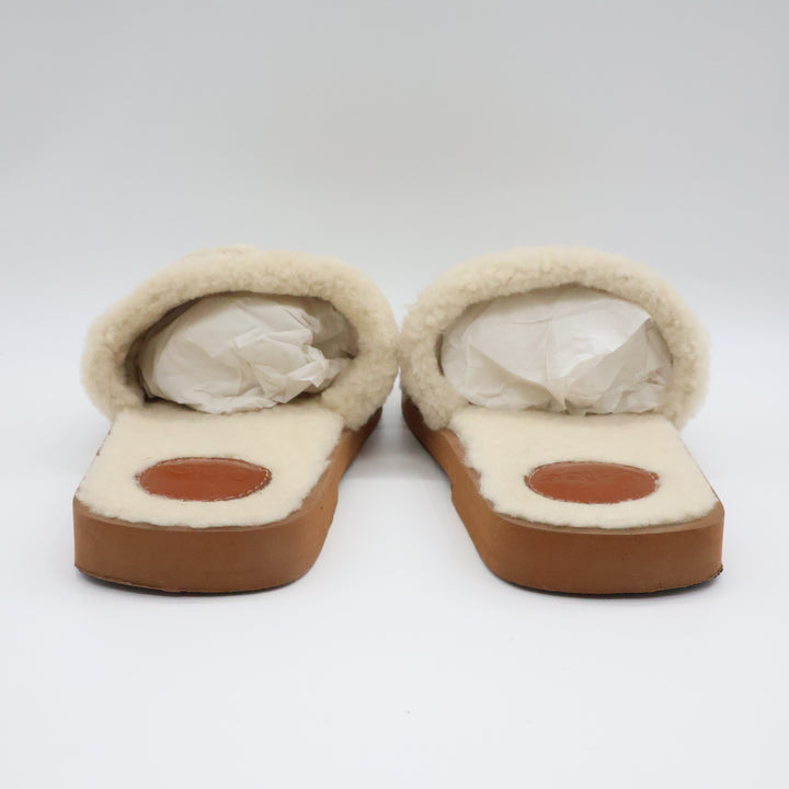 Chloe Woody Logo-Tape Flat Sandals UK 5 / EU 38