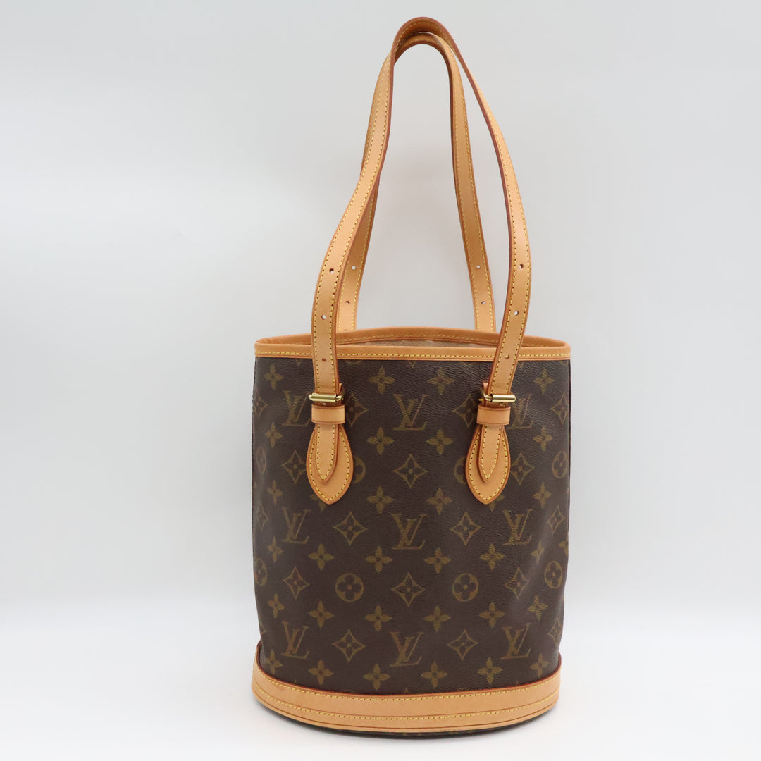 Louis Vuitton PM Bucket Tote Brown Monogram Handbag