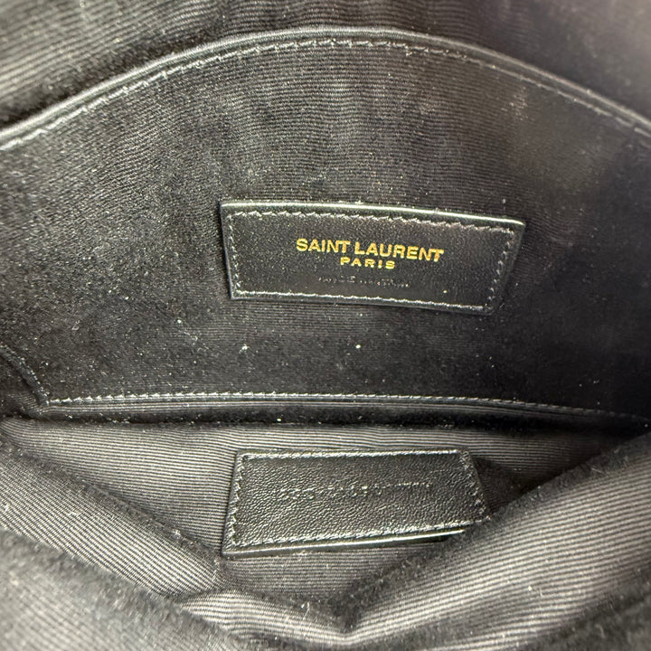 Saint Laurent Cassandre White Calfskin Leather Pouch Clutch Bag