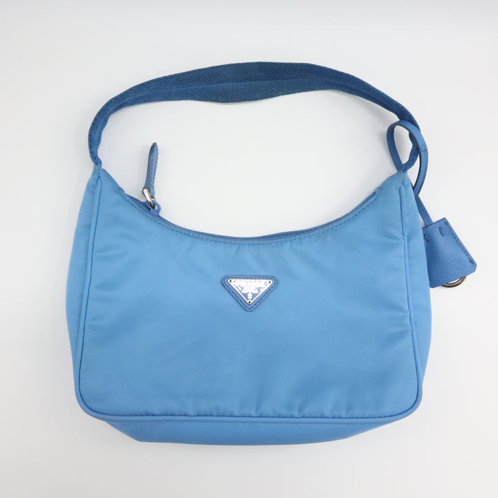 Prada Blue Nylon Re-Nylon Re-Edition 2000 Pochette Handbag