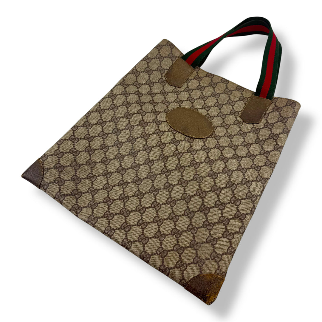 Gucci GG Sherry Line Monogram Beige Tote Handbag