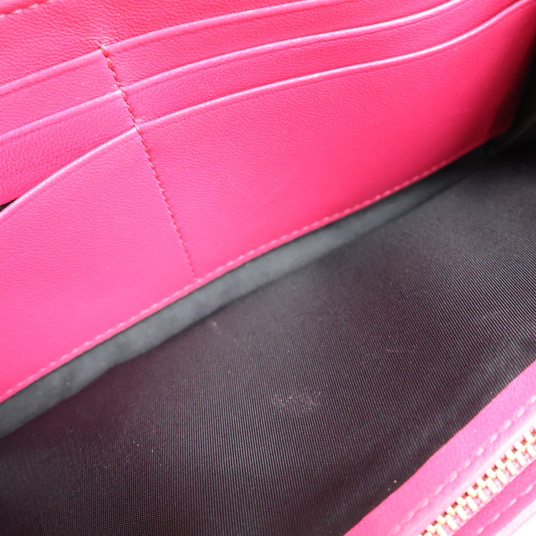 Dior Lady Dior Pink Quilted Wallet on Chain Pochette Bag