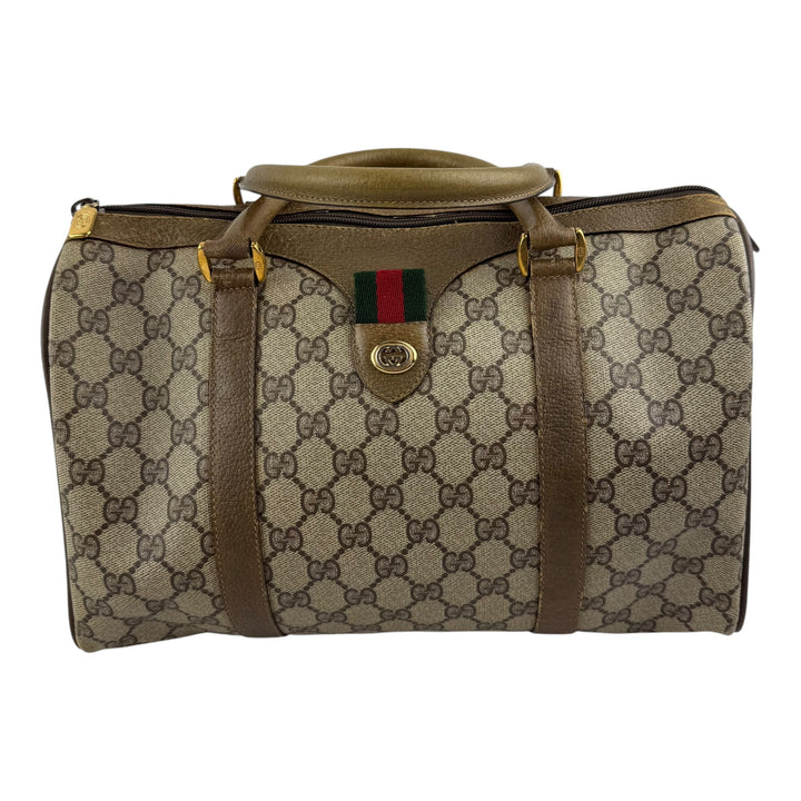 Gucci Beige GG Monogram Boston Canvas Bag