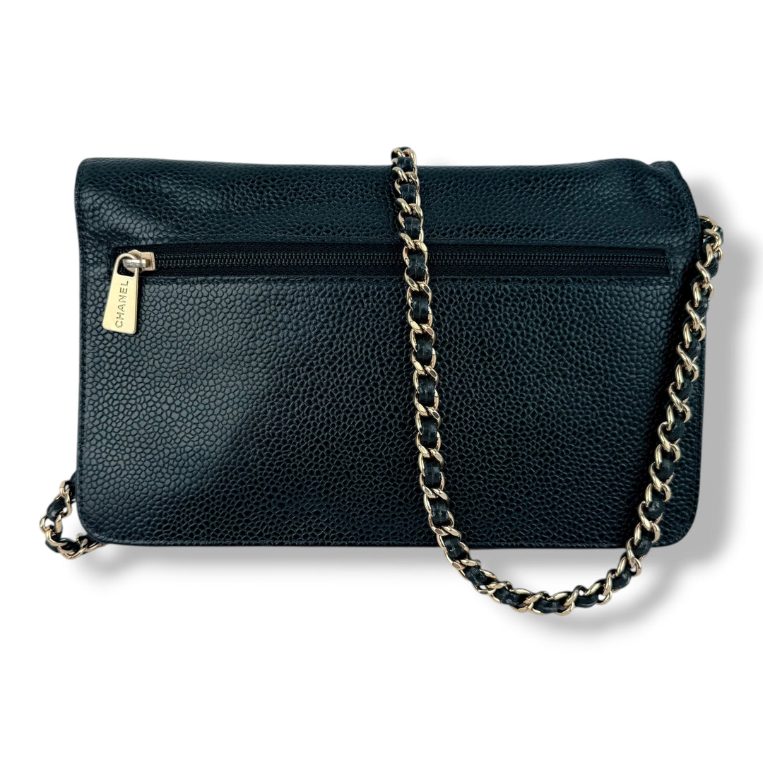 Chanel CC Wallet on Chain Timeless Black Caviar Leather