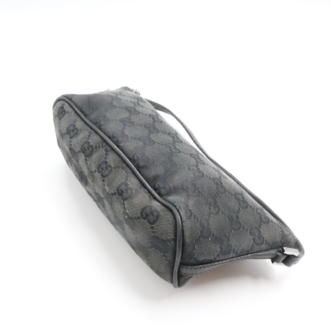 Gucci GG Supreme Black Boat Pochette Handbag