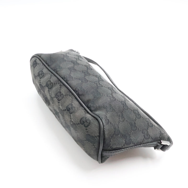 Gucci GG Supreme Black Boat Pochette Handbag