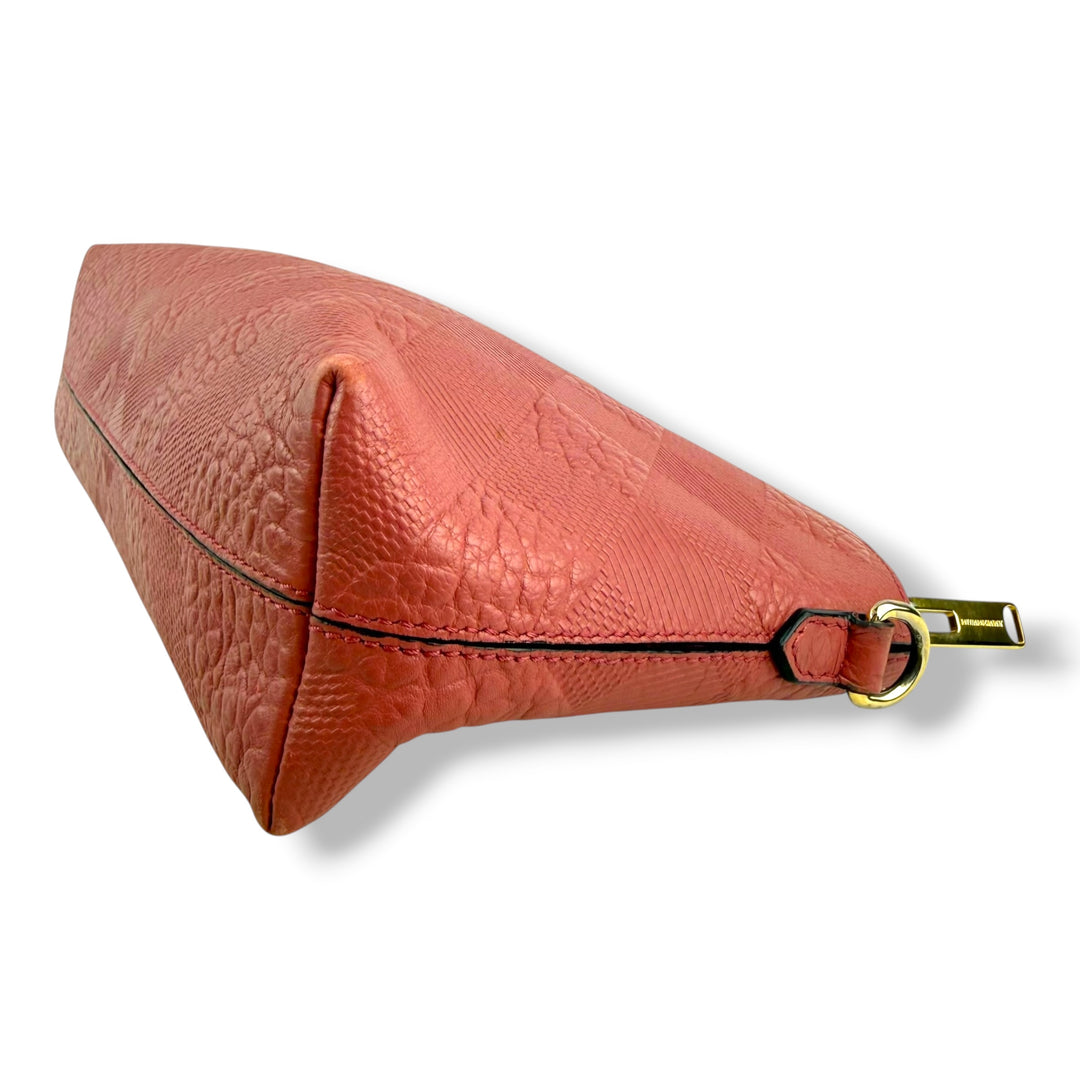 Burberry Pink Check Ebossed Crossbody Handbag